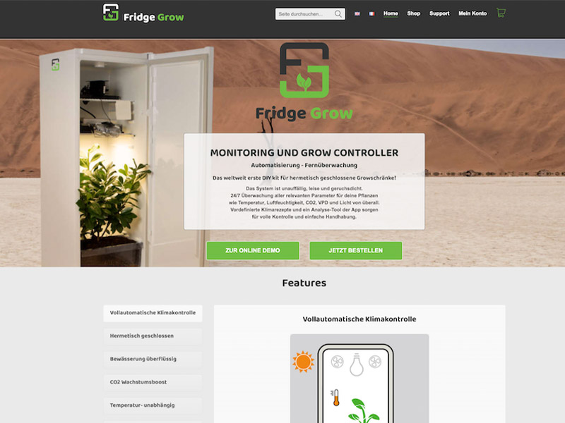 Referenz fridgegrow.com Site besuchen