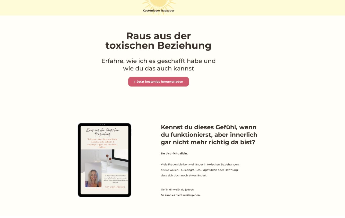 Landingpage Karin Undesser Kostenloser Ratgeber