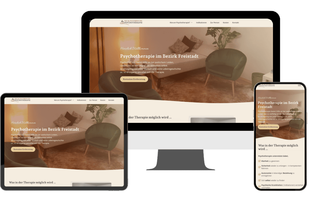 Webdesign und Umsetzung Psychotherapie Praxis Stöglehner